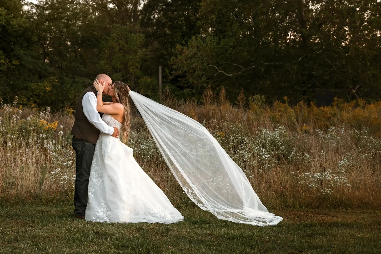 Evening wedding photo